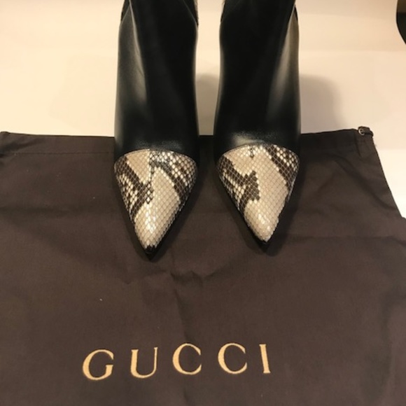 Gucci Black leather and cream python - Picture 1 of 5